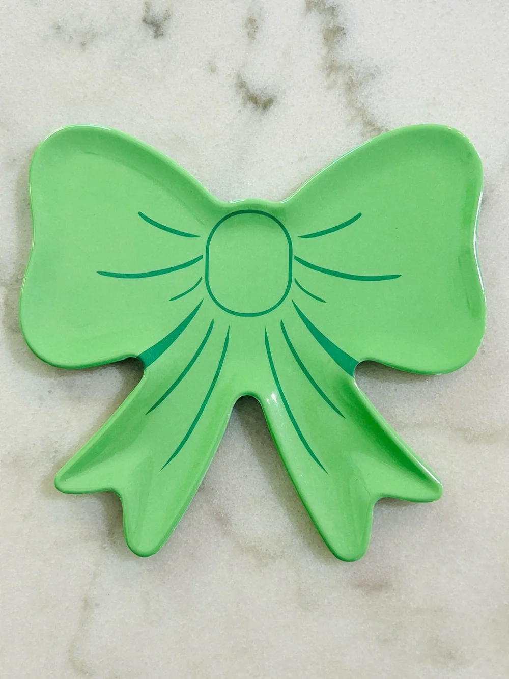 Bow Plate The Spring Shop Green Bright Bow Plate- Party Bow Tray -Bow Dish-NEW